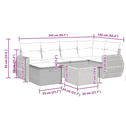 Sofasæt Til Haven 7 Dele Med Hynder Polyrattan - Billede 14