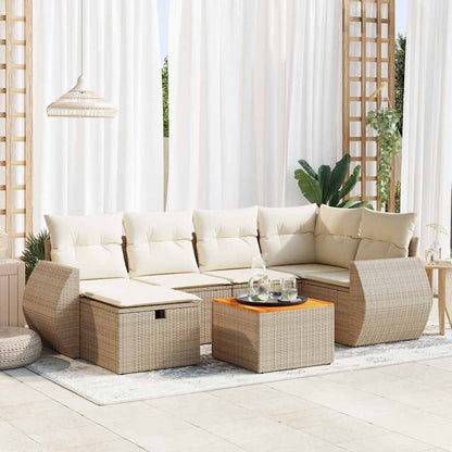 Sofasæt Til Haven 7 Dele Med Hynder Polyrattan - Hovedbillede