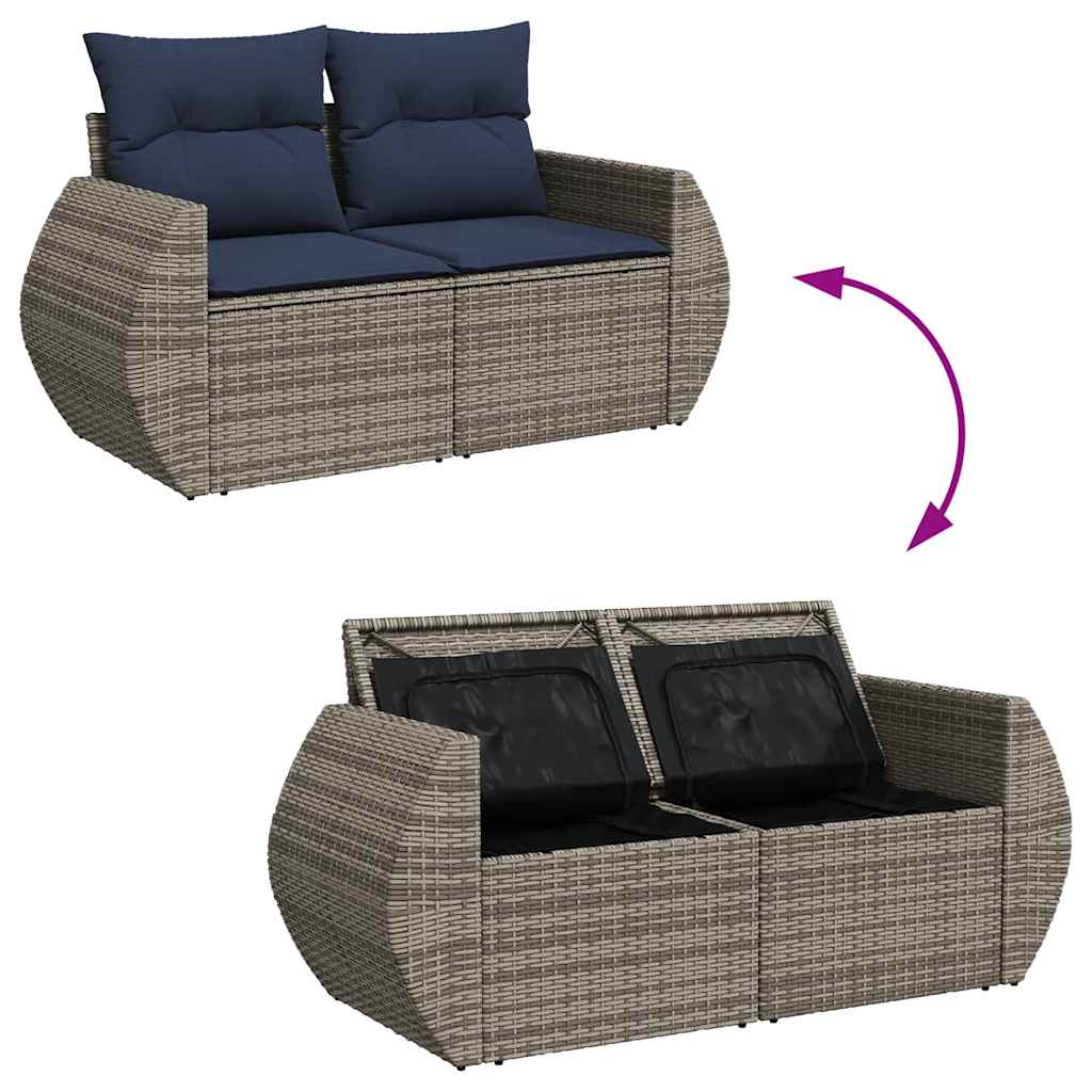Sofasæt til Haven 8 Dele med Hynder Polyrattan Grå - billede 10