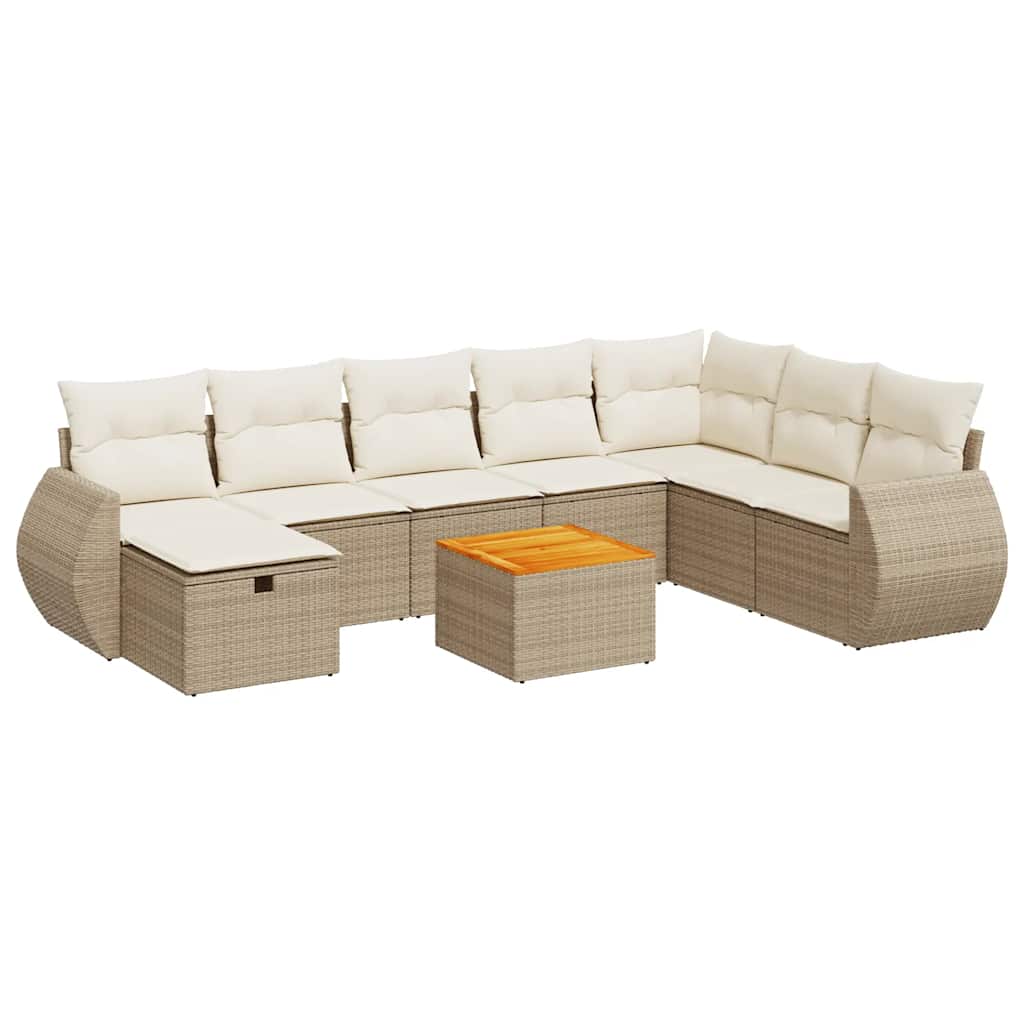 Sofasæt Til Haven 9 Dele Med Hynder Polyrattan - Billede 2