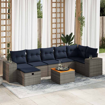 Sofasæt til Haven 8 Dele med Hynder Polyrattan Grå - hovedbillede