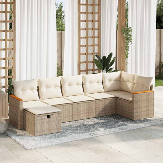 Sofasæt Til Haven 7 Dele Med Hynder Polyrattan - Hovedbillede