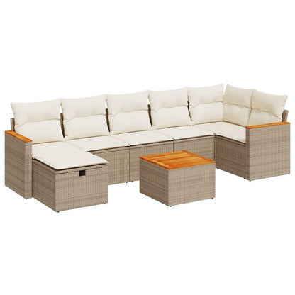 Sofasæt Til Haven 8 Dele Med Hynder Polyrattan - Billede 2