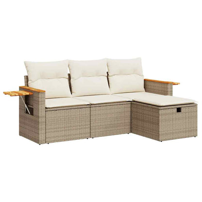 Sofasæt Til Haven 4 Dele Med Hynder Polyrattan - Billede 2