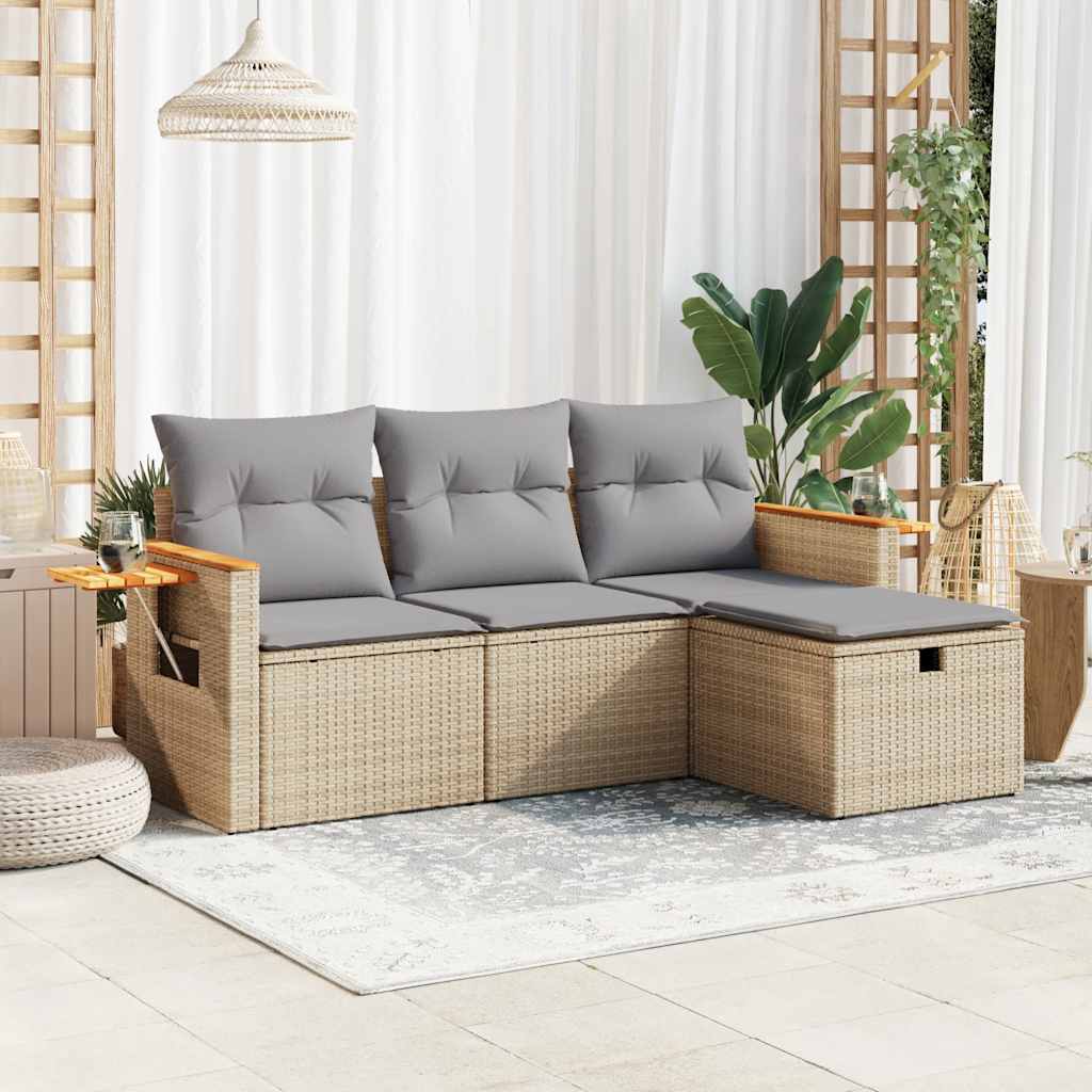 Sofasæt Til Haven 4 Dele Med Hynder Polyrattan - Variant 3325951
