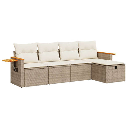 Sofasæt Til Haven 5 Dele Med Hynder Polyrattan - Billede 2