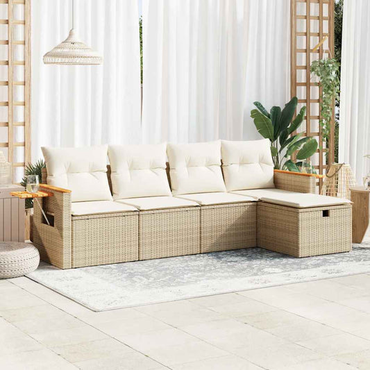 Sofasæt Til Haven 5 Dele Med Hynder Polyrattan - Hovedbillede