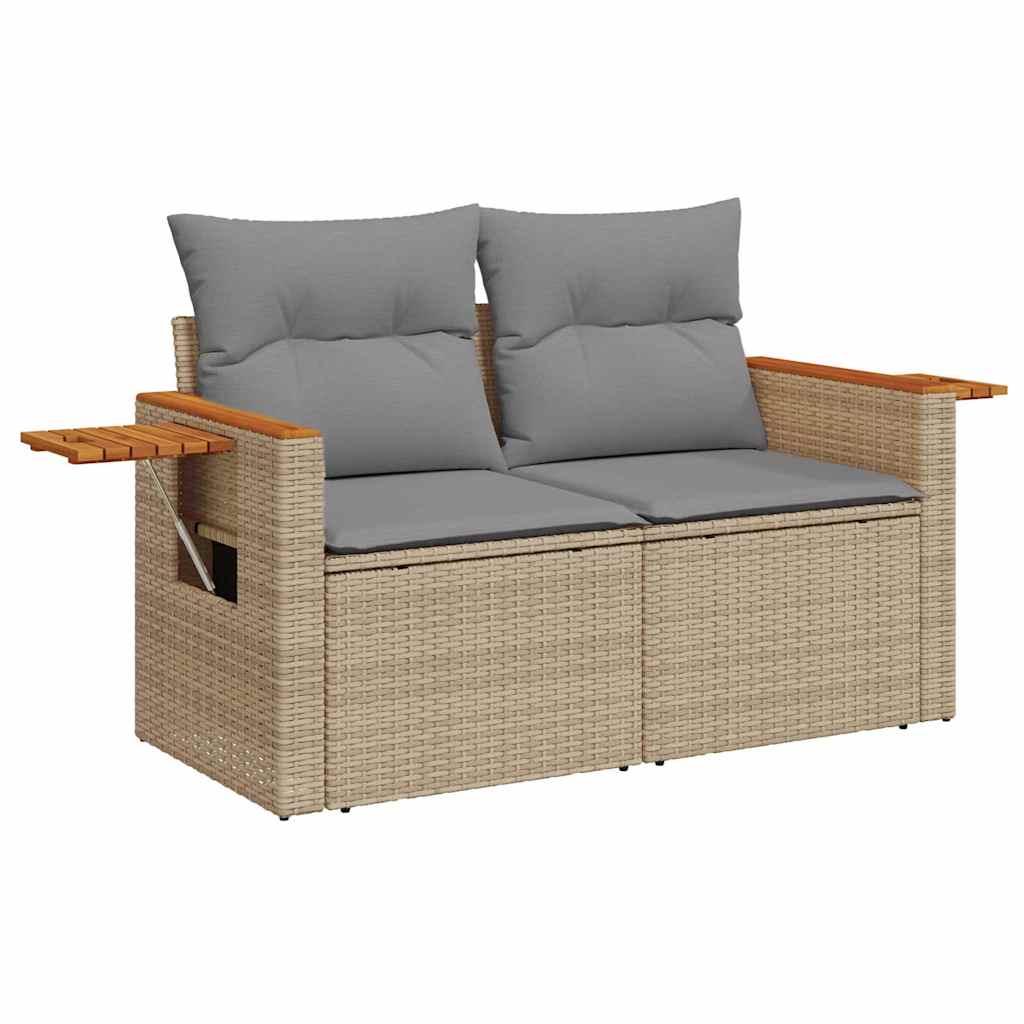 Sofasæt Til Haven 5 Dele Med Hynder Polyrattan Beige - Billede 3