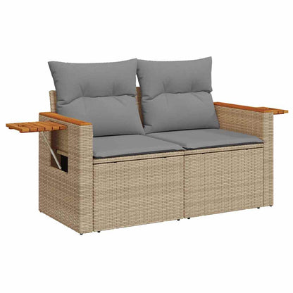 Sofasæt Til Haven 5 Dele Med Hynder Polyrattan Beige - Billede 3