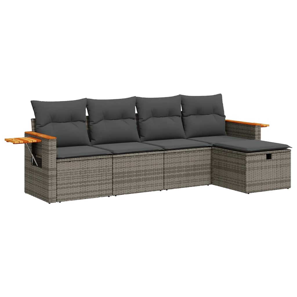 Sofasæt 5 Dele Med Hynder Polyrattan - Billede 2