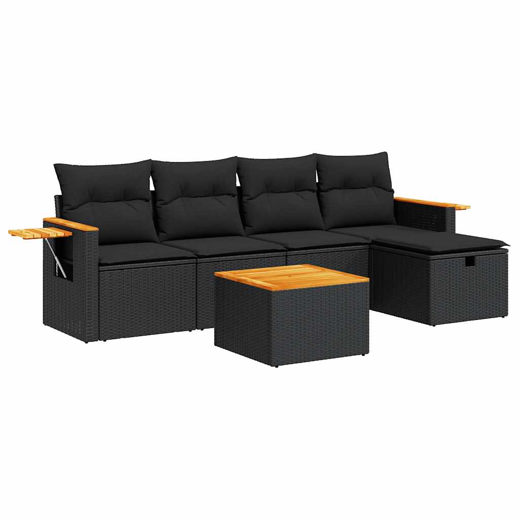 Sofasæt Til Haven 6 Dele Med Hynder Polyrattan - Billede 2