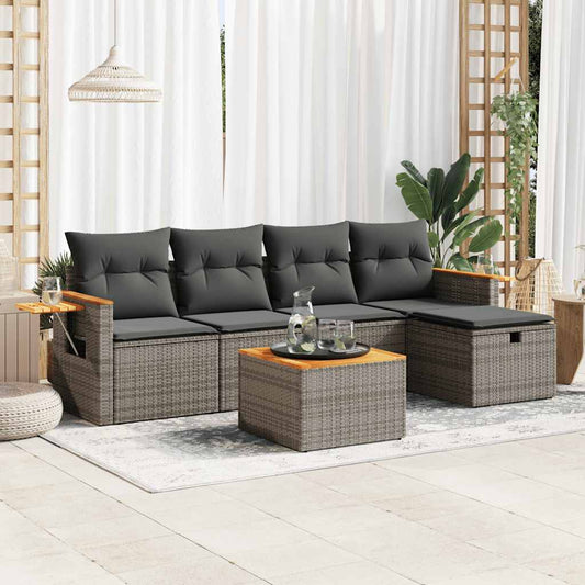 Sofasæt Til Haven 6 Dele Med Hynder Polyrattan