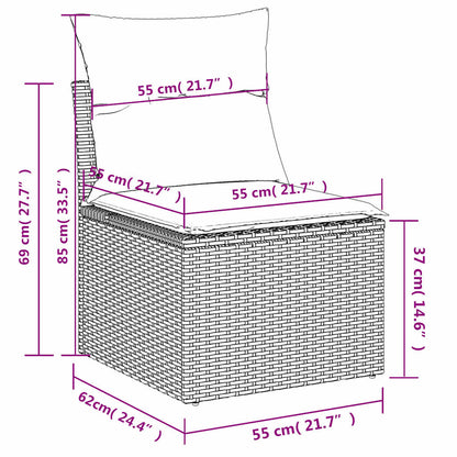 Sofasæt Til Haven 6 Dele Med Hynder Polyrattan - Billede 14