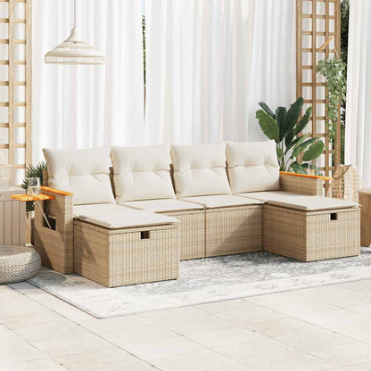 Sofasæt Til Haven 6 Dele Med Hynder Polyrattan - Hovedbillede