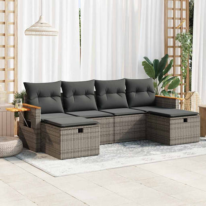 Sofasæt Til Haven 6 Dele Med Hynder Polyrattan - Variant 3326001