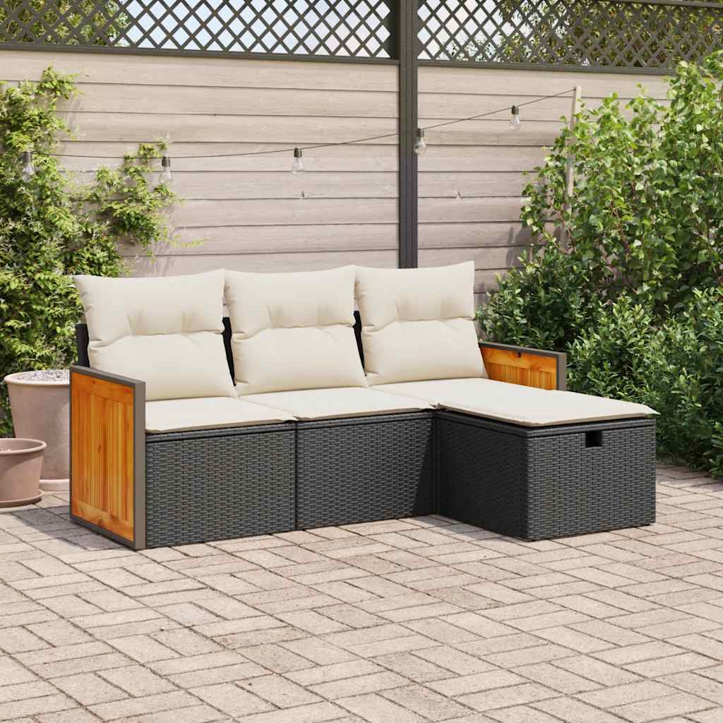 Sofasæt Til Haven 4 Dele Med Hynder Polyrattan - Variant 3326004