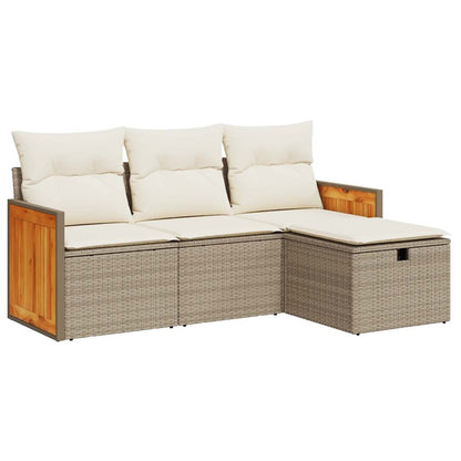 Sofasæt Til Haven 4 Dele Med Hynder Polyrattan - Billede 2