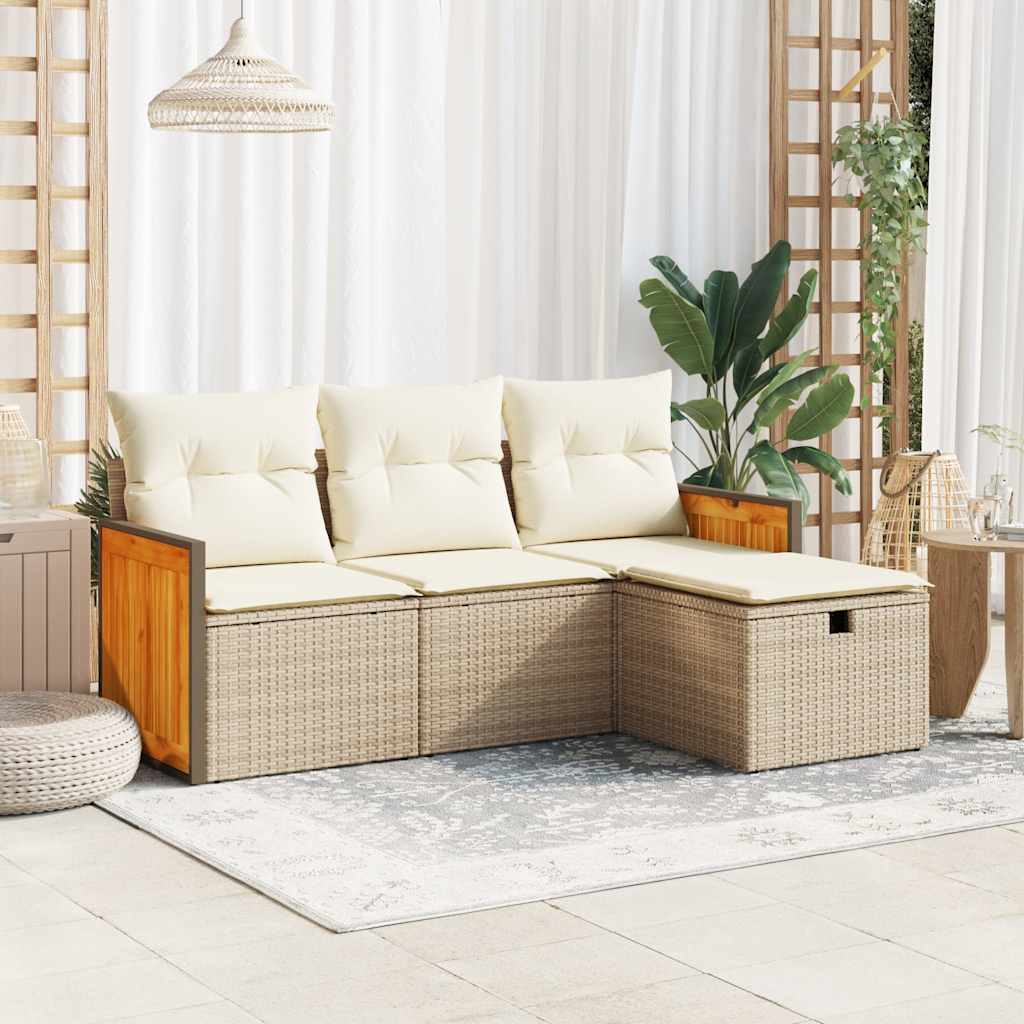 Sofasæt Til Haven 4 Dele Med Hynder Polyrattan - Hovedbillede
