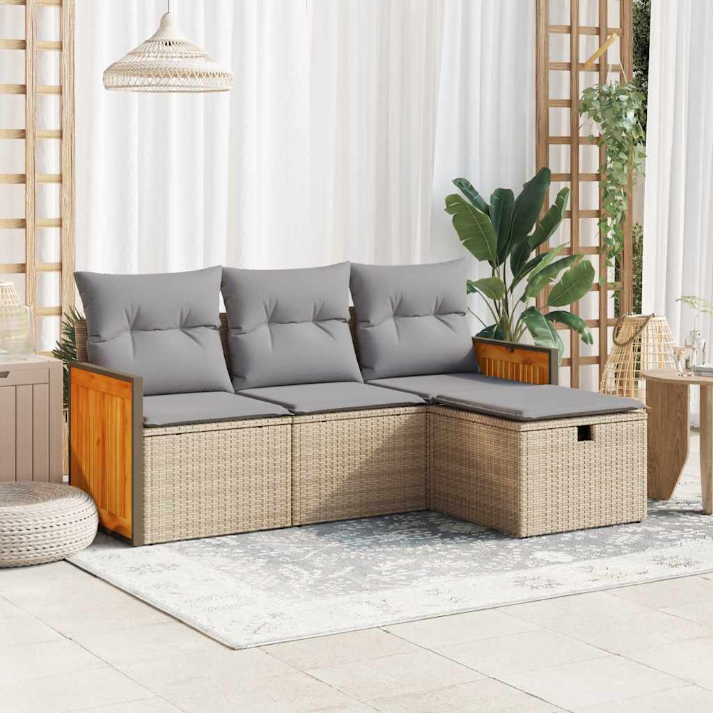 Sofasæt Til Haven 4 Dele Med Hynder Polyrattan - Variant 3326007