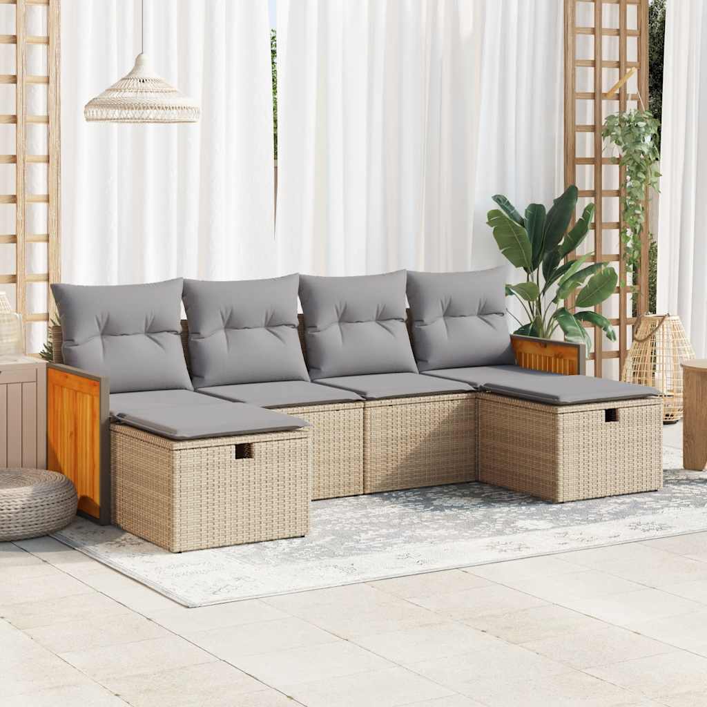 Sofasæt Til Haven 6 Dele Med Hynder Polyrattan - Variant 3326056