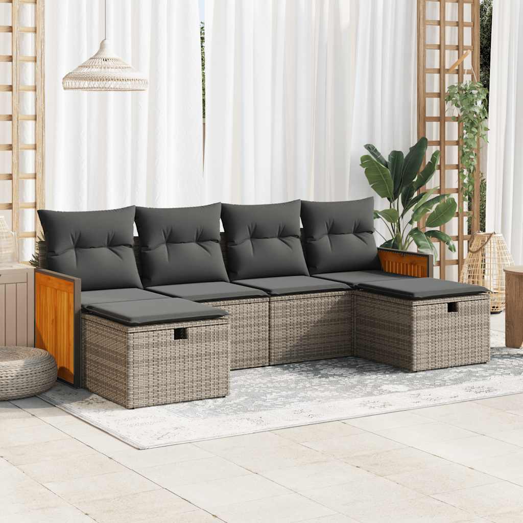 Sofasæt Til Haven 6 Dele Med Hynder Polyrattan - Variant 3326057