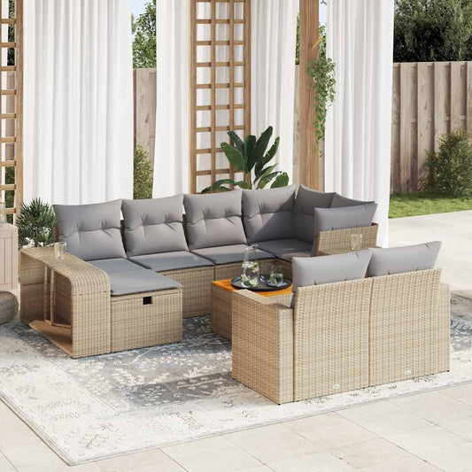 Sofasæt Til Haven 11 Dele Med Hynder Polyrattan Beige
