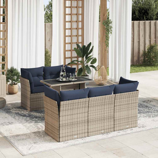 Sofasæt Til Haven 6 Dele Med Hynder Polyrattan Akacietræ