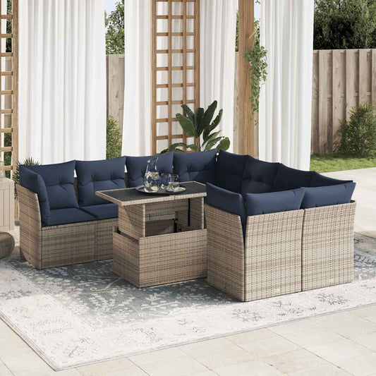 Sofasæt Til Haven 9 Dele Med Hynder Polyrattan Akacietræ