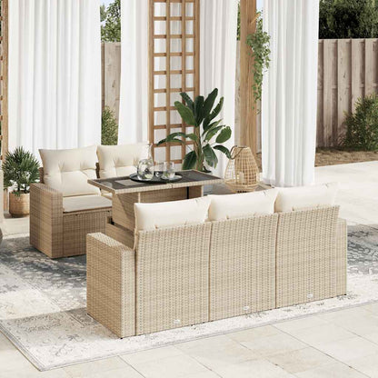 Sofasæt Til Haven 6 Dele Med Hynder Polyrattan - Hovedbillede