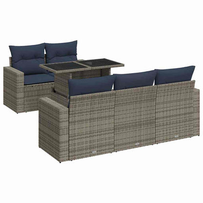 Sofasæt til Haven 6 Dele med Hynder Polyrattan Akacietræ - billede 2