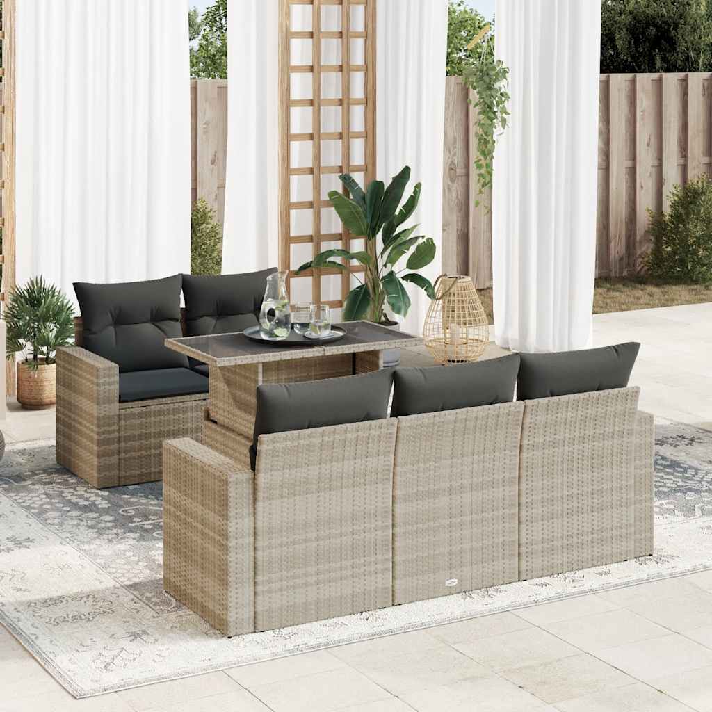 Sofasæt Til Haven 6 Dele Med Hynder Polyrattan - Variant 3326253