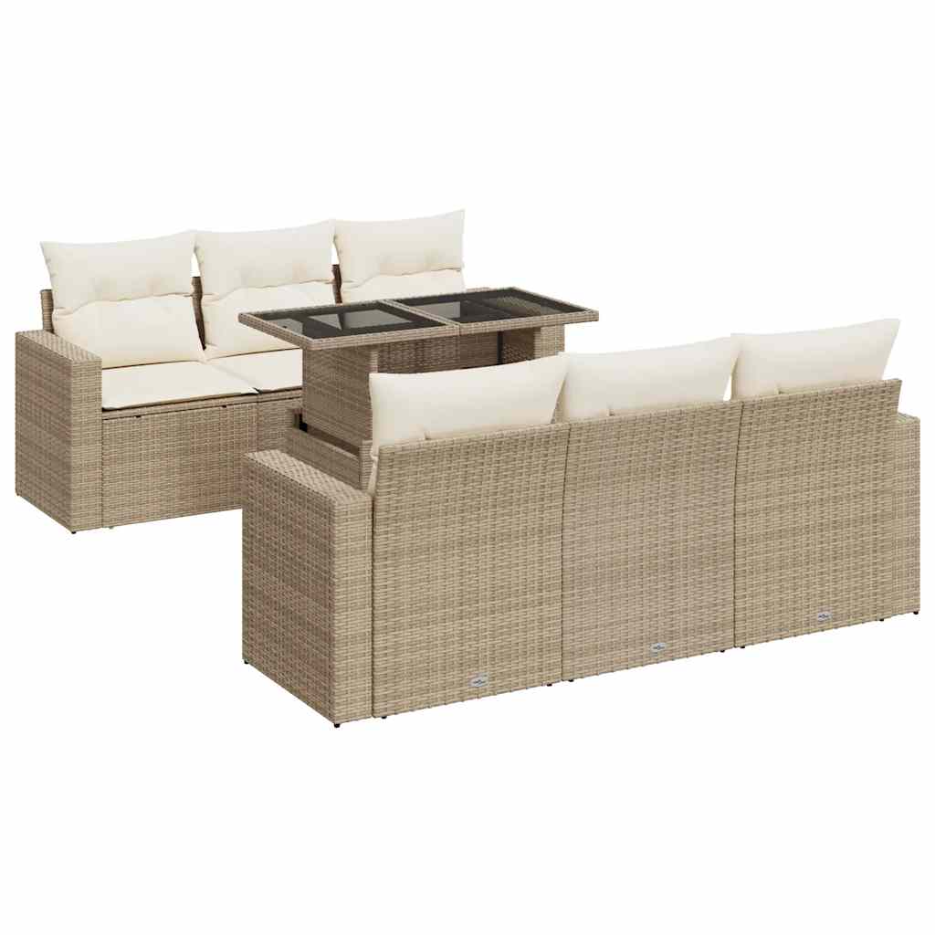 Sofasæt Til Haven 7 Dele Med Hynder Polyrattan - Billede 2