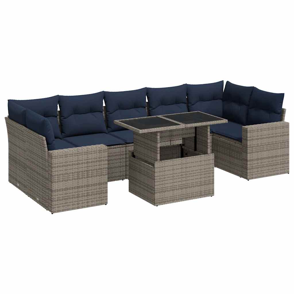 Sofasæt til Haven 8 Dele med Hynder Polyrattan Akacietræ - billede 2