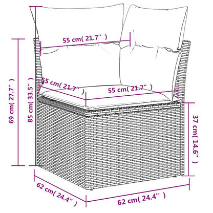 Sofasæt Til Haven 6 Dele Med Hynder Polyrattan - Billede 17