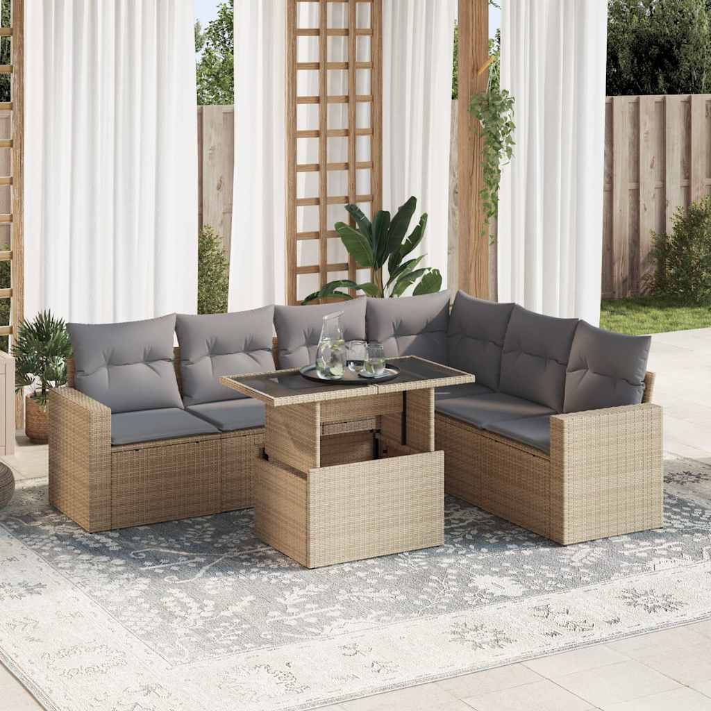 Sofasæt Til Haven 7 Dele Med Hynder Polyrattan - Variant 3326330