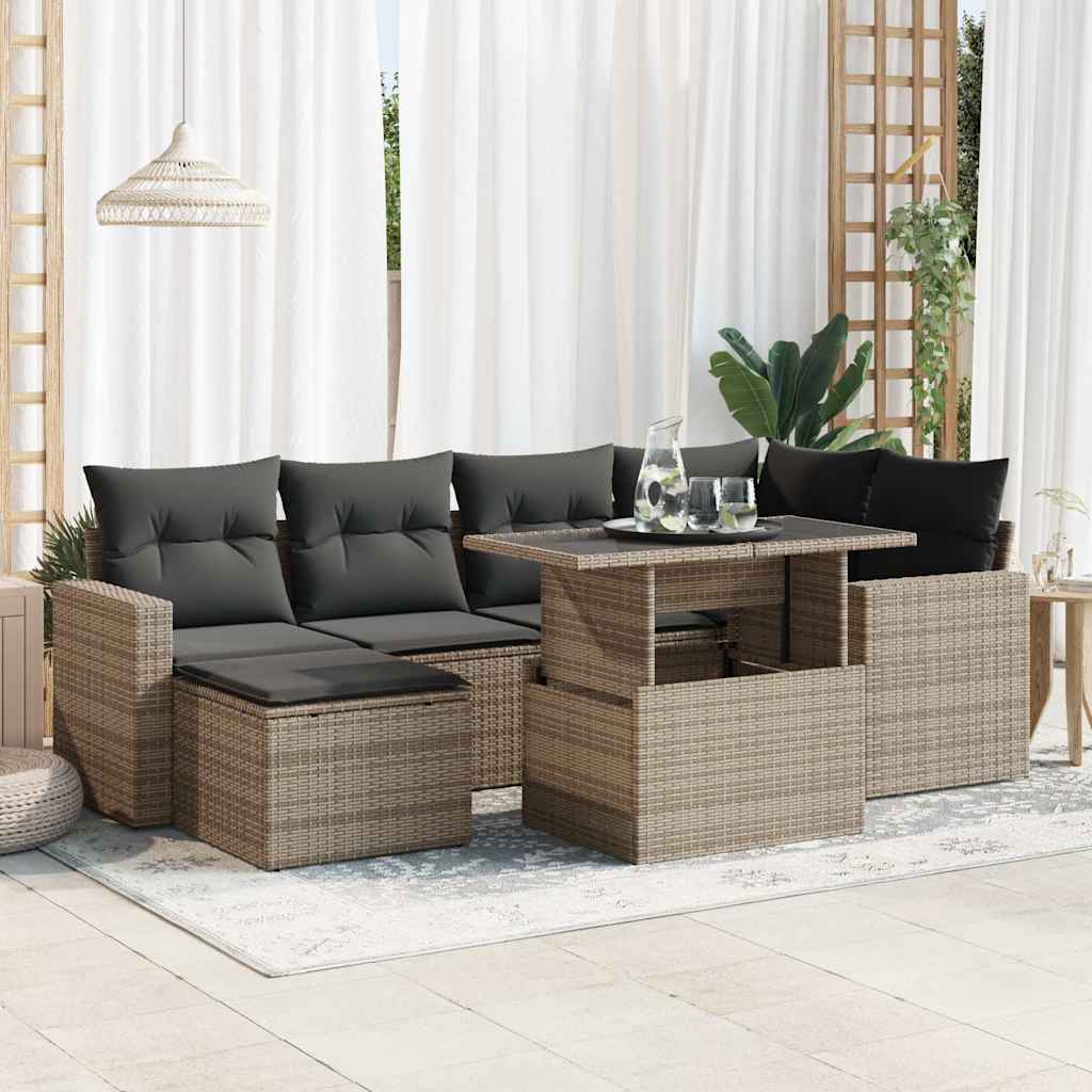 Sofasæt Til Haven 7 Dele Med Hynder Polyrattan - Variant 3326351