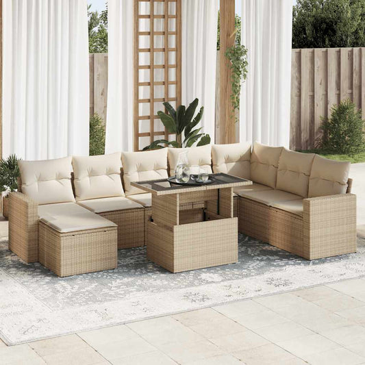 Sofasæt Til Haven 9 Dele Med Hynder Polyrattan - Hovedbillede