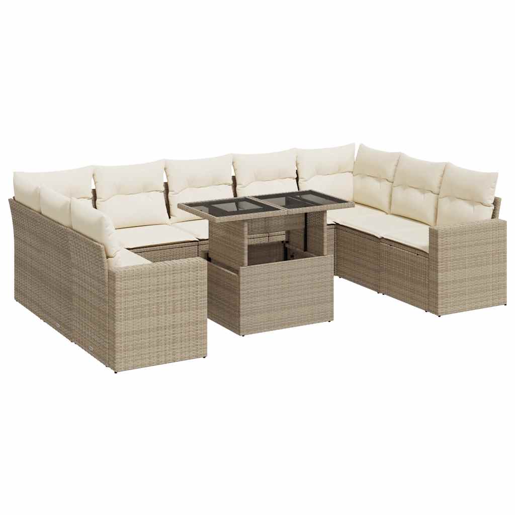 Sofasæt Til Haven 10 Dele Med Hynder Polyrattan - Billede 2