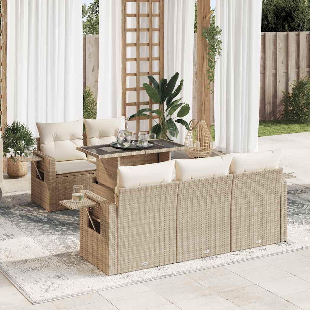 Sofasæt Til Haven 6 Dele Med Hynder Polyrattan - Hovedbillede