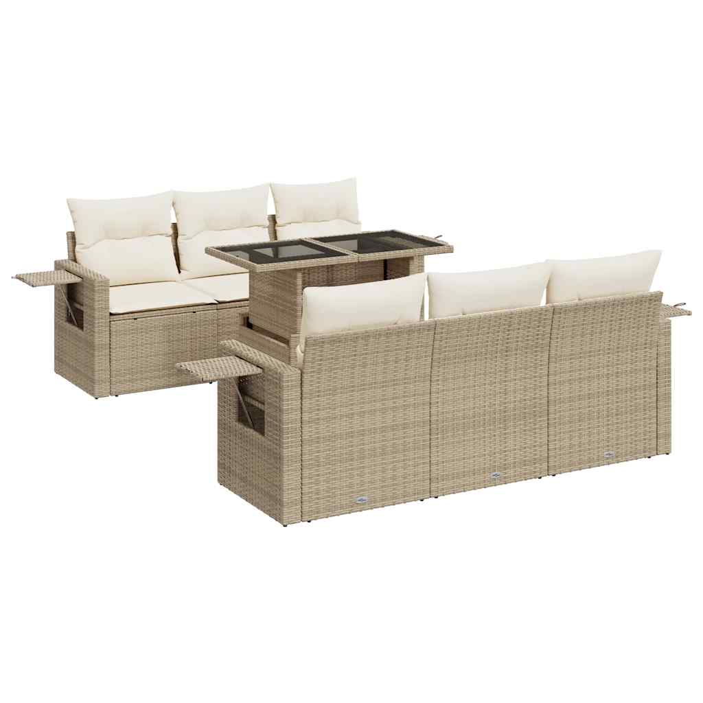 Sofasæt Til Haven 7 Dele Med Hynder Polyrattan - Billede 2