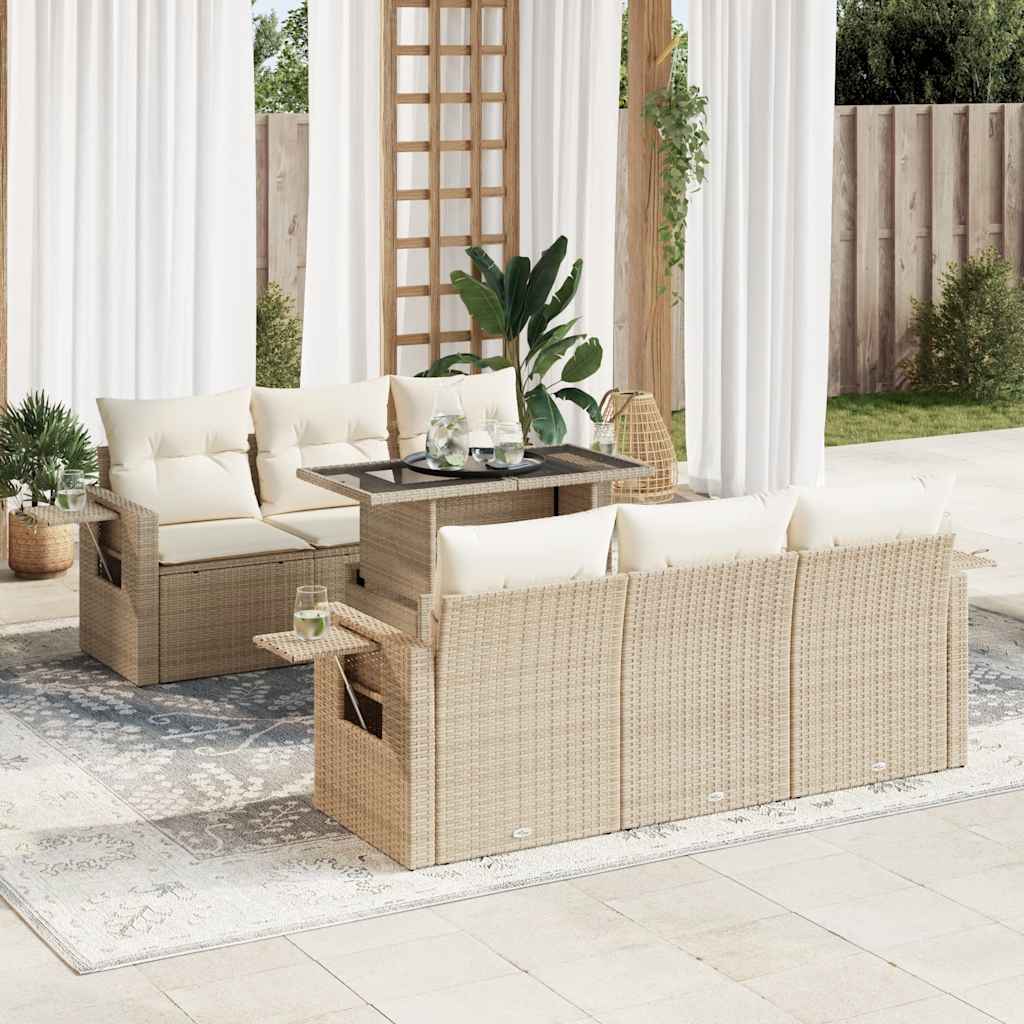 Sofasæt Til Haven 7 Dele Med Hynder Polyrattan - Hovedbillede