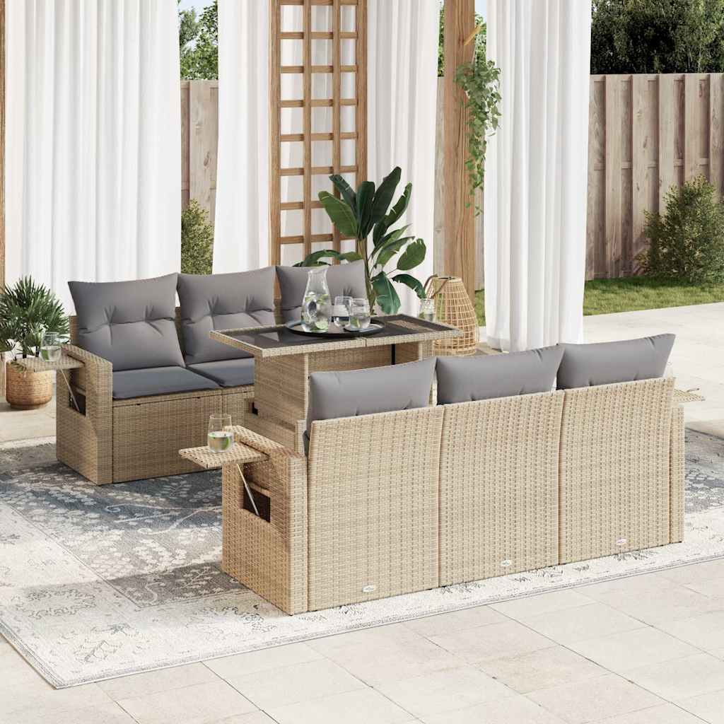 Sofasæt Til Haven 7 Dele Med Hynder Polyrattan - Variant 3326420