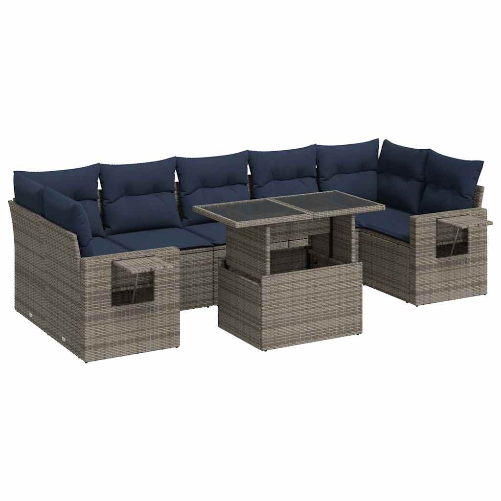 Sofasæt til Haven 8 Dele med Hynder Polyrattan Akacietræ - billede 2