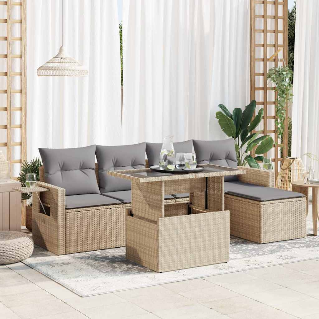 Sofasæt Til Haven 6 Dele Med Hynder Polyrattan - Variant 3326460