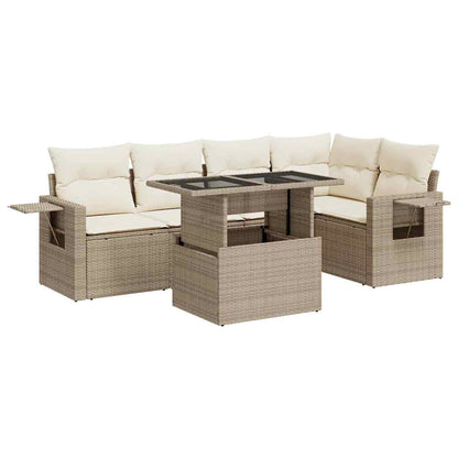 Sofasæt Til Haven 6 Dele Med Hynder Polyrattan - Billede 2
