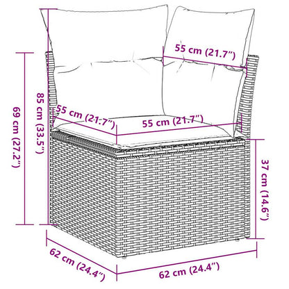 Sofasæt Til Haven 6 Dele Med Hynder Polyrattan - Billede 17