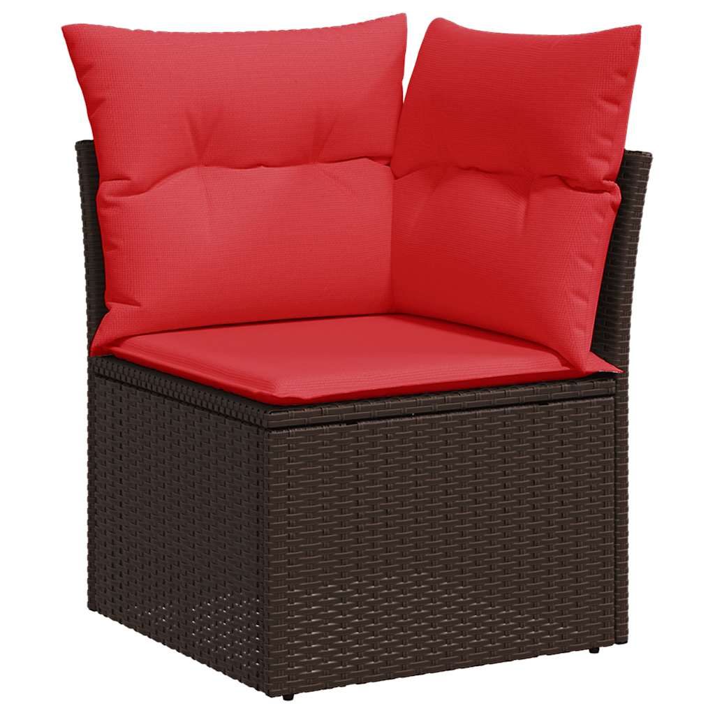 Sofasæt til Haven 6 Dele med Hynder Polyrattan Akacietræ Brun - billede 4