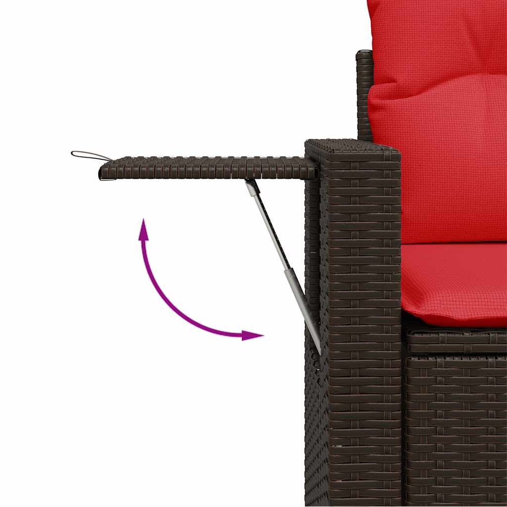 Sofasæt til Haven 6 Dele med Hynder Polyrattan Akacietræ Brun - billede 10