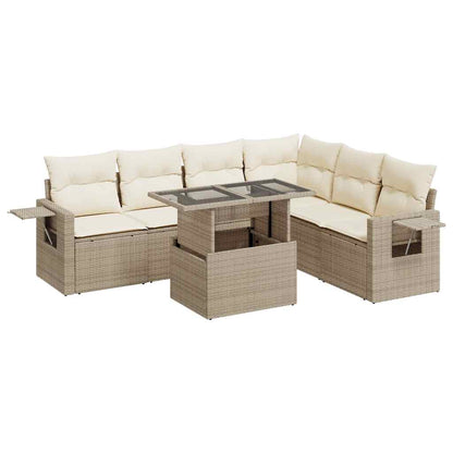 Sofasæt Til Haven 7 Dele Med Hynder Polyrattan - Billede 2