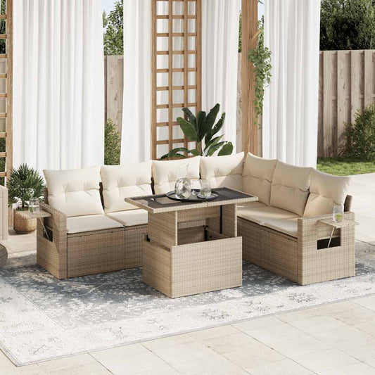 Sofasæt Til Haven 7 Dele Med Hynder Polyrattan - Hovedbillede